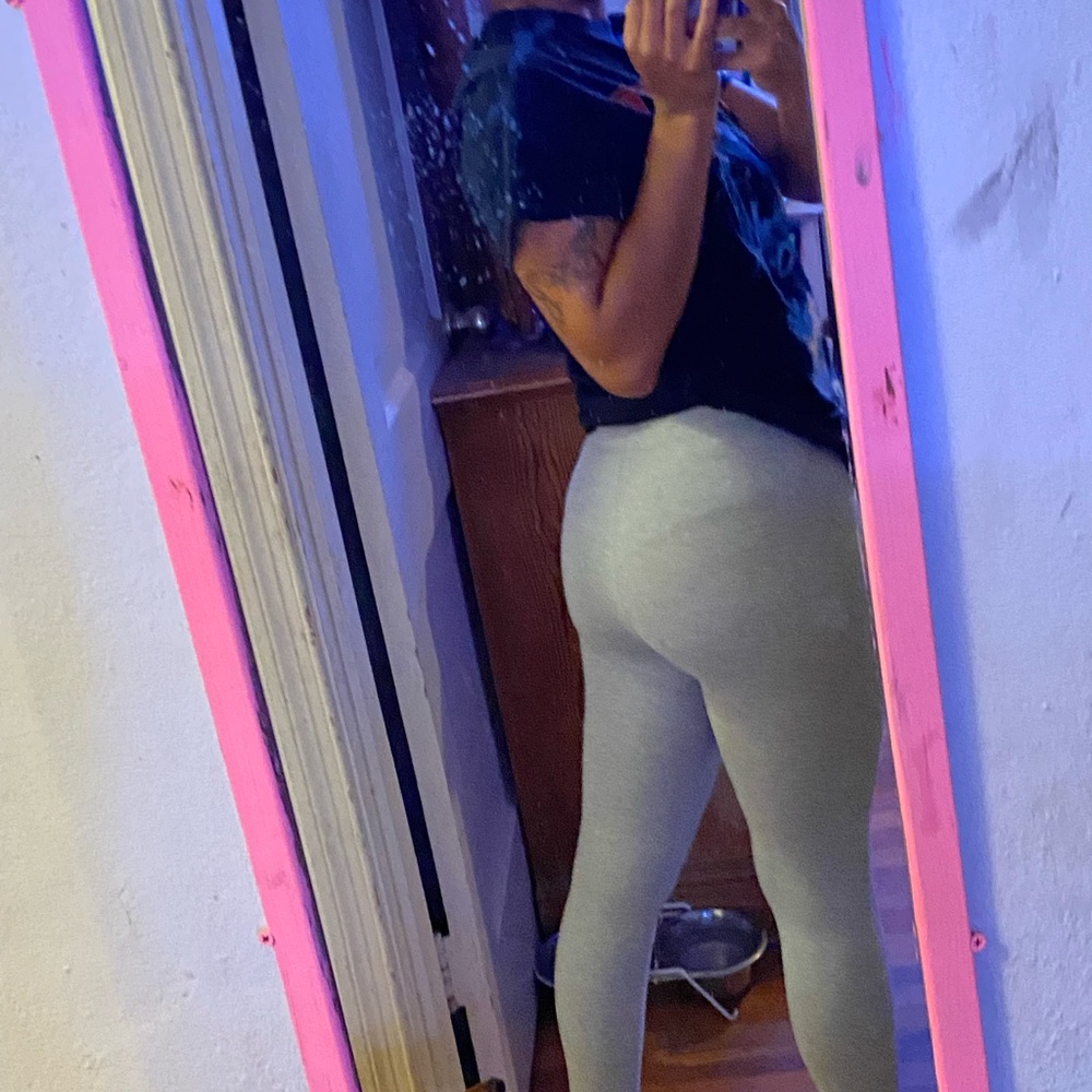 Gray leggings and shorts